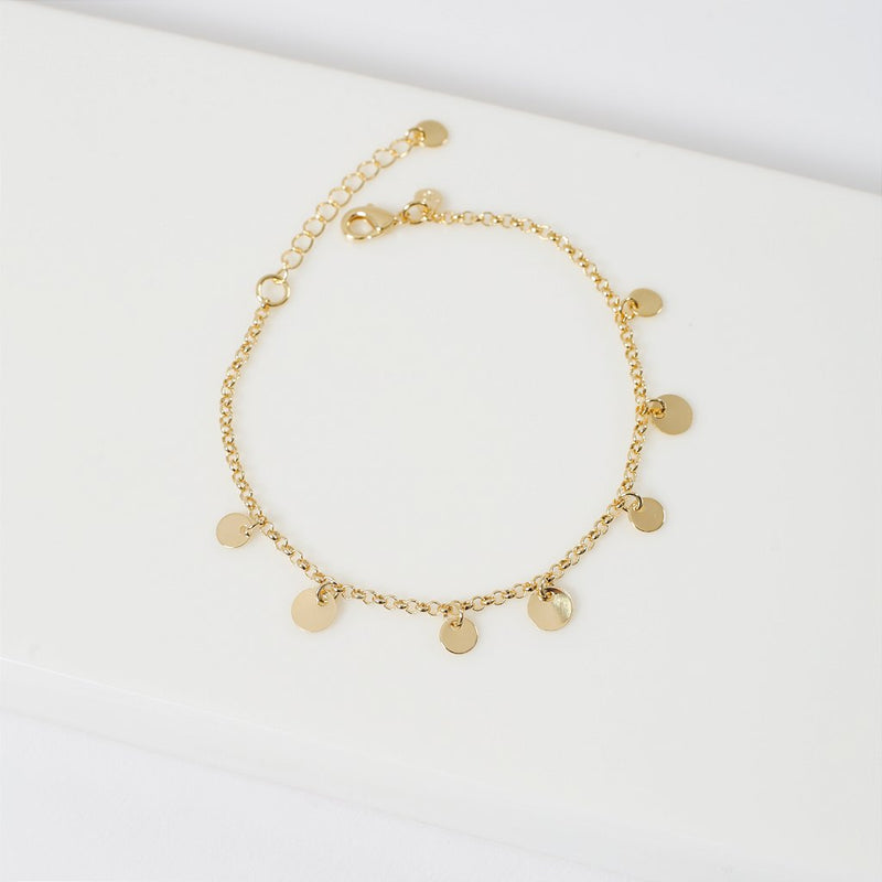 Pulseira Mini Medalhas Banho de Ouro 18k