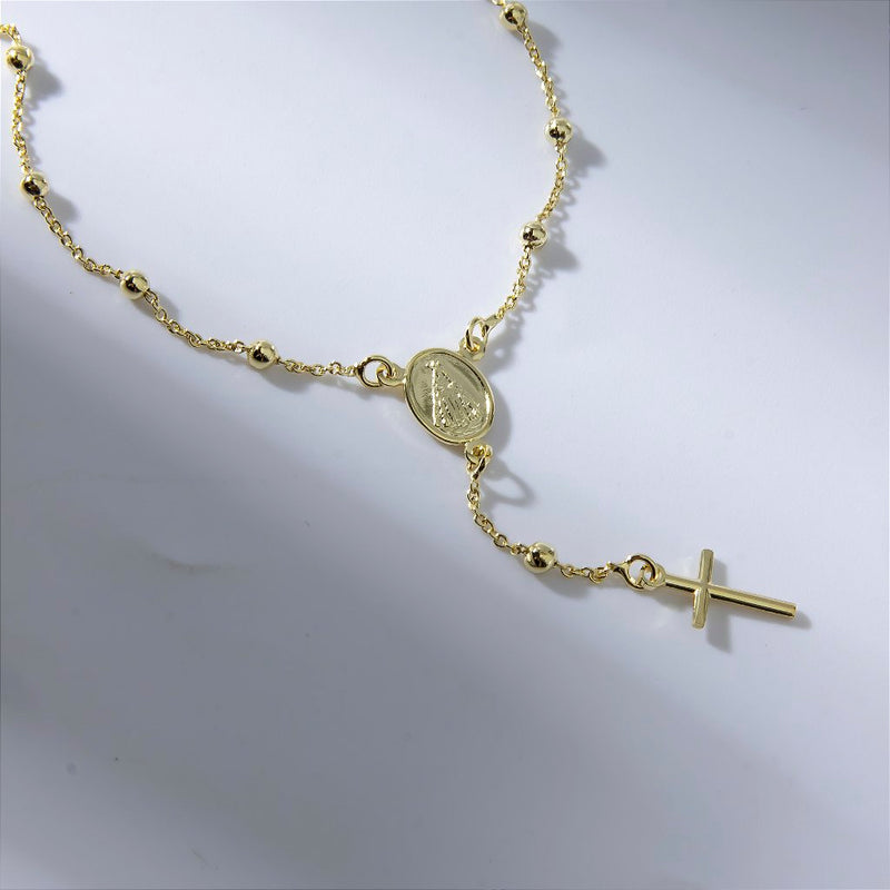 Pulseira Terço Nossa Senhora Aparecida Banho de Ouro 18k